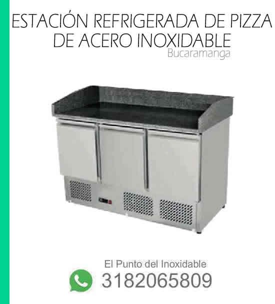 estacion refrigerada de pizza en acero inoxidable bucaramanga
