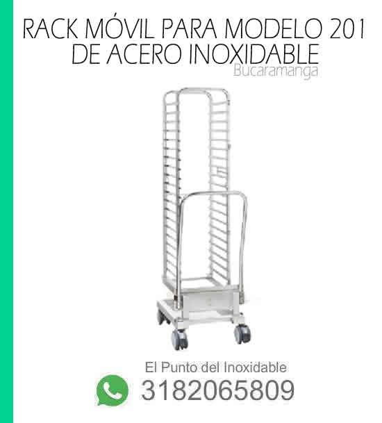 rack movil para modelo 201 en acero inoxidable bucaramanga