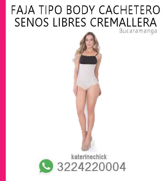 faja tipo body cachetero senos libres cremallera